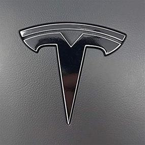 img 1 attached to Custom Cut Graphics Steering Wheel Wrap For Tesla Model 3/Y