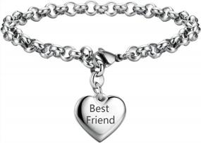 img 3 attached to Stainless Steel Mother Daughter Bracelets With Heart Charm - Birthday Gifts For Women