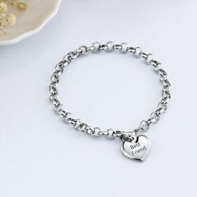 img 2 attached to Stainless Steel Mother Daughter Bracelets With Heart Charm - Birthday Gifts For Women