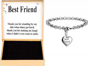 img 4 attached to Stainless Steel Mother Daughter Bracelets With Heart Charm - Birthday Gifts For Women