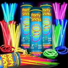 img 4 attached to 300 Pack PartySticks Glow Sticks - 8 Inch Light Up Sticks For Glow Parties, Neon Glow Necklaces And Bracelets, Glow In The Dark Party Favors And Decorations With Connectors