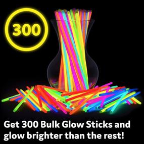 img 2 attached to 300 Pack PartySticks Glow Sticks - 8 Inch Light Up Sticks For Glow Parties, Neon Glow Necklaces And Bracelets, Glow In The Dark Party Favors And Decorations With Connectors