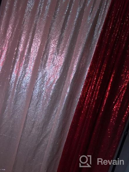 img 1 attached to TRLYC 4Ft7Ft Photo Booth Backdrop Red Sparkly Wedding And Party Curtain review by Sean Maile