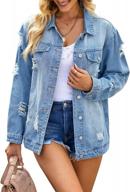 get western chic with grapent's oversized distressed denim jacket for women логотип