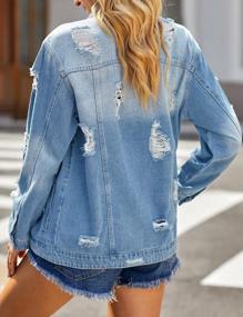 img 2 attached to Get Western Chic With GRAPENT'S Oversized Distressed Denim Jacket For Women