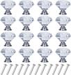 upgrade your home decor with yourgift's 16 pack diamond shaped crystal glass cabinet knobs pull handles (30mm, silver) logo