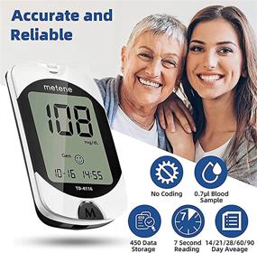 img 3 attached to Complete Blood Glucose Testing Kit - Metene TD-4116, 100 Glucometer Strips, 100 Lancets, Lancing Device, And Large Display Meter, Diabetes Testing Made Easy And Accurate With Coding-Free Technology