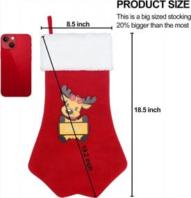 img 2 attached to Customizable 20 Inch Christmas Stockings - Rustic Holiday Decorations And Perfect Family Gifts
