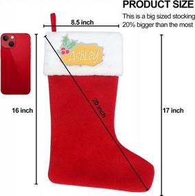 img 3 attached to Customizable 20 Inch Christmas Stockings - Rustic Holiday Decorations And Perfect Family Gifts