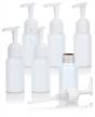 6 pack white aluminum refillable lotion pump bottles - 1.7 oz / 50 ml logo
