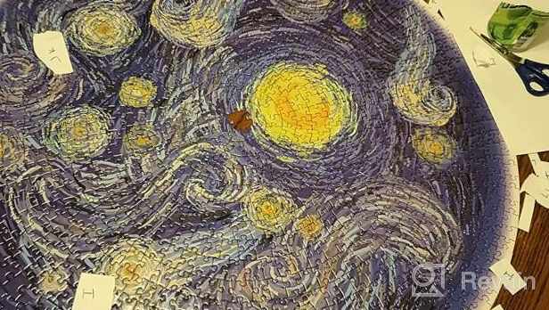 img 1 attached to Bgraamiens Puzzle-Starry Starry Night-1000 Pieces Creative Round Blue Board Jigsaw Puzzles Inspired By Van Gogh review by Shane Ryder