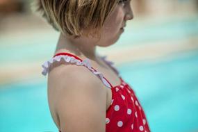 img 2 attached to Stylish And Sun-Safe: Girls' Polka Dot And Daisy 1-Piece Swimsuits In Long-Sleeve And Simplified Styles