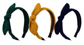 img 3 attached to Add Elegance To Your Look With STHUAHE'S Handmade Bowknot Hair Hoops - Set Of 3 Pure Color Hairbands For Women And Girls By Beauty Hair