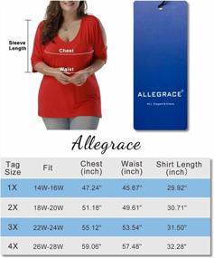 img 2 attached to Stylish Plus Size Batwing Top With Cold Shoulder Design - ALLEGRACE V-Neck Short Sleeve T-Shirt