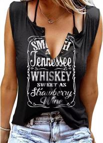 img 4 attached to Country Music Shirts Women Vintage Tennessee Concert Graphic Tees Ring Hole V Neck Western Cowboy Tops