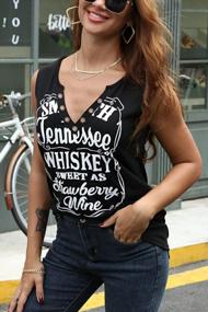 img 3 attached to Country Music Shirts Women Vintage Tennessee Concert Graphic Tees Ring Hole V Neck Western Cowboy Tops