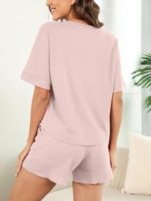 img 2 attached to Waffle Knit Short Sleeve Women'S Pajamas Set With Pockets - Comfy Loungewear For Sleep And Relaxation