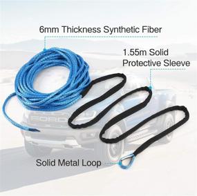 img 3 attached to 🧰 Durable Kohree Synthetic Winch Rope - 1/4 x 50', 9500lbs - Ideal for Off-Roading, SUV, UTV, ATV, Trucks, and Boats!