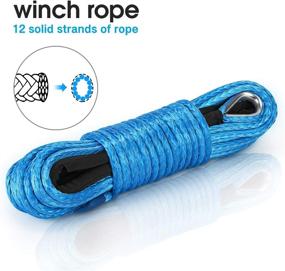 img 2 attached to 🧰 Durable Kohree Synthetic Winch Rope - 1/4 x 50', 9500lbs - Ideal for Off-Roading, SUV, UTV, ATV, Trucks, and Boats!