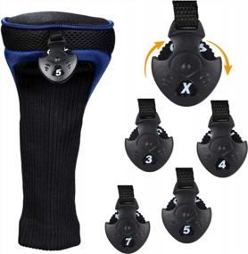 img 2 attached to Complete Set Of Black Golf Club Headcovers With Interchangeable Tags For All Fairway And Driver Clubs
