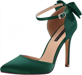 img 4 attached to Stunning Satin High Heels With Bow Ankle Strap For Women'S Evening Party, Dance And Wedding