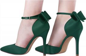 img 3 attached to Stunning Satin High Heels With Bow Ankle Strap For Women'S Evening Party, Dance And Wedding