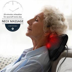 img 2 attached to Heated Back And Neck Massager - Perfect Gift For Grandparents, Teachers, Nurses With Electric Shoulder Kneading Function For Sore Muscles Relief - Massage Pillow For Back And Neck Pain