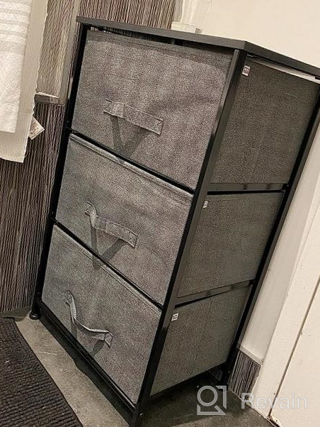 img 1 attached to Organize Your Space With MDesign'S Stylish Steel-Top Dresser Tower - Featuring 3 Removable Fabric Drawers For Versatile Storage Options! review by Kelly Colon