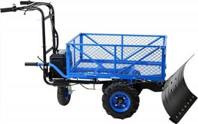 img 2 attached to Electric Power Wagon Steel Mountable Snow Plow Utility Wheelbarrow Barrel Dump By Landworks