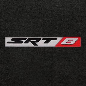 img 2 attached to 🚗 Dodge Challenger 2008-2010 Floor Mats: Ebony Black 4pc Set with SRT-8 Logo in Red & Silver