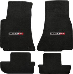 img 4 attached to 🚗 Dodge Challenger 2008-2010 Floor Mats: Ebony Black 4pc Set with SRT-8 Logo in Red & Silver