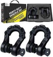 🚘 autobots heavy duty d ring shackles (2 pack) - 68,000 lbs capacity, tow strap winch off road accessory, vehicle recovery - stronger than 3/4" d shackle - 7/8" screw pin - black логотип