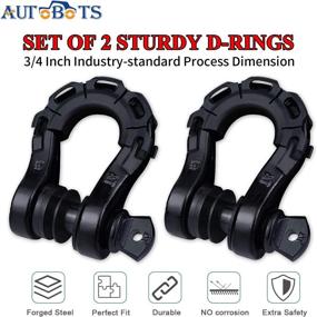 img 3 attached to 🚘 AUTOBOTS Heavy Duty D Ring Shackles (2 Pack) - 68,000 lbs Capacity, Tow Strap Winch Off Road Accessory, Vehicle Recovery - Stronger Than 3/4" D Shackle - 7/8" Screw Pin - Black