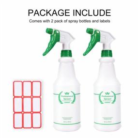 img 1 attached to 2-Pack 32Oz All-Purpose Heavy Duty Plastic Spray Bottles - Leak Proof, Adjustable Nozzle For Cleaning, Planting & Pet Care - Green