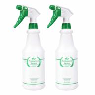 2-pack 32oz all-purpose heavy duty plastic spray bottles - leak proof, adjustable nozzle for cleaning, planting & pet care - green logo