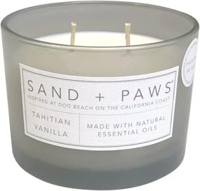 img 3 attached to 🕯️ Sand + Paws Tahitian Vanilla Scented Candles with Essential Oils | Neutralizes Pet Odor | Various Sizes and Scents Available | 12 oz | Wooden Lid Painted with Cats