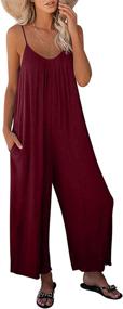 img 2 attached to 👗 BLENCOT Adjustable Spaghetti Sleeveless Jumpsuits for Women's Fashion and Style