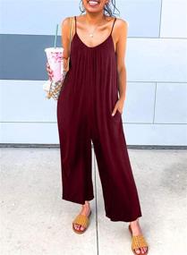 img 3 attached to 👗 BLENCOT Adjustable Spaghetti Sleeveless Jumpsuits for Women's Fashion and Style