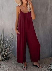 img 1 attached to 👗 BLENCOT Adjustable Spaghetti Sleeveless Jumpsuits for Women's Fashion and Style
