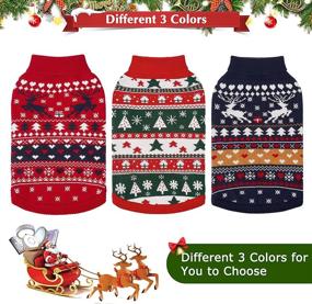 img 1 attached to 🐶 PUPTECK Christmas Dog Sweaters: Stylish and Warm Winter Coats for Small, Medium, and Large Dogs - Ideal for Indoor and Outdoor Activities