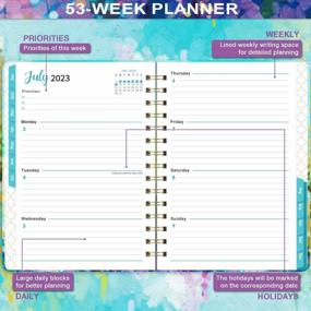 img 1 attached to Stay Organized In Style With The 2023 Oil Painting Planner - Weekly & Monthly, Hardcover With Tabs & Back Pocket, Twin-Wire Binding, Jan.2023 - Dec.2023