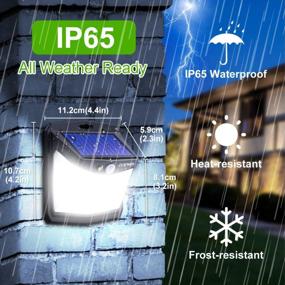 img 1 attached to CLAONER Solar Lights Outdoor, 128 LED/4 Packs Motion Sensor 3 Modes 270° Wide Angle IP65 Waterproof Wireless Security Light For Fence Patio Cold White