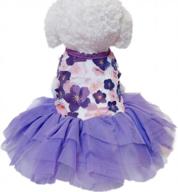 👗 qingluo sweet puppy dog princess dress - pink/purple bow lace tutu skirt - doggie dress for dog/cat (x-small, purple) логотип