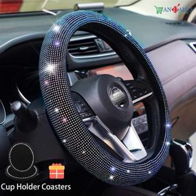 img 2 attached to Andalus Diamond Microfiber Leather With Soft Velvet Car Steering Wheel Cover