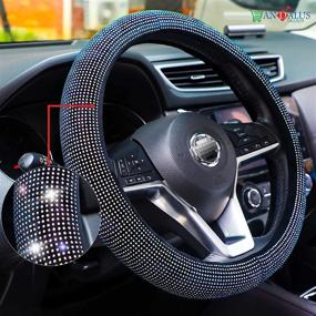 img 1 attached to Andalus Diamond Microfiber Leather With Soft Velvet Car Steering Wheel Cover