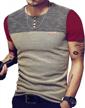 stylish logeeyar men's slim fit casual button tees with eye-catching contrast stitching logo