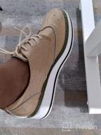 img 1 attached to Women'S Platform Lace-Up Wingtips Square Toe Oxfords Shoes By DADAWEN review by Kev See
