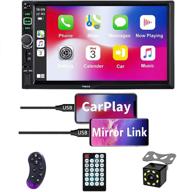 🚗 feature-packed double din car stereo with carplay and android auto support, hd touchscreen, voice control, mirror link, and backup camera integration логотип