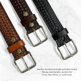 img 3 attached to Premium Basketweave Genuine Leather Utility Accessories: The Best Belts for Men's Uniforms