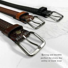 img 2 attached to Premium Basketweave Genuine Leather Utility Accessories: The Best Belts for Men's Uniforms